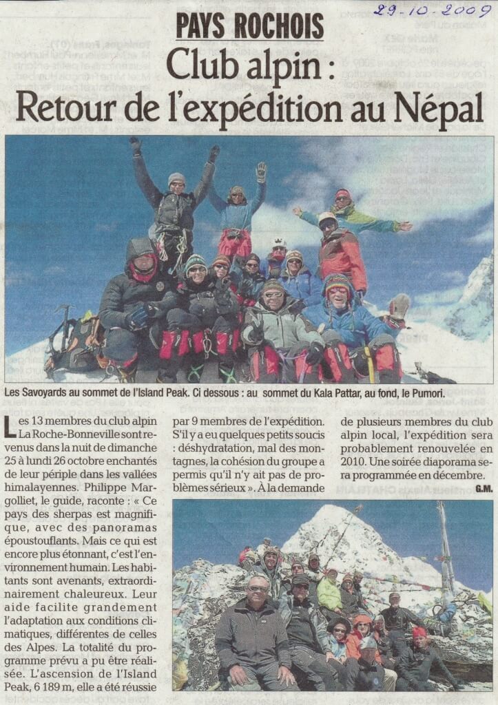 Club alpin : Retour de l'expédition au Népal